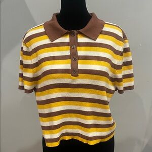 Striped Yellow and Brown sweater women’s xl madden nyc brand